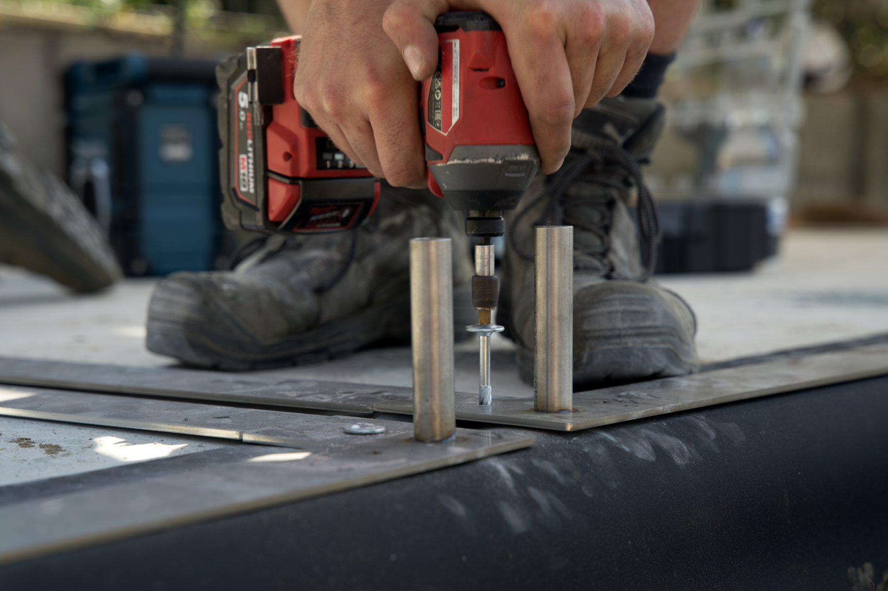 Bitumen flappen maken de constructie waterdicht